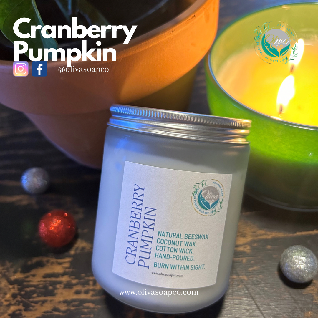 Cranberry Pumpkin Beeswax candle